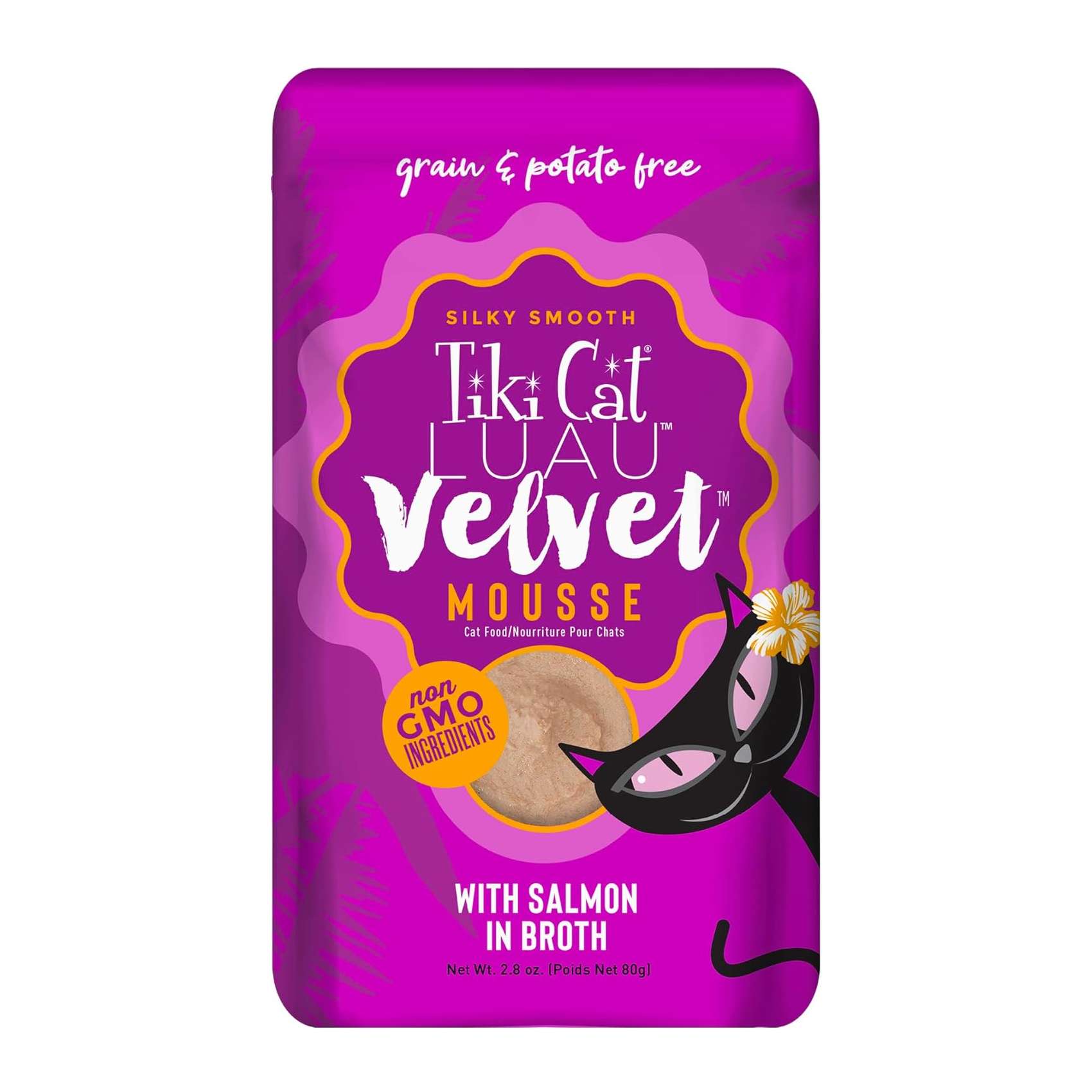 Tiki Cat Luau Velvet Mousse Salmón en caldo Sobre 80 GR 1